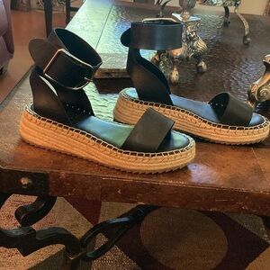 Franco Sarto Black Espadrille Sandals